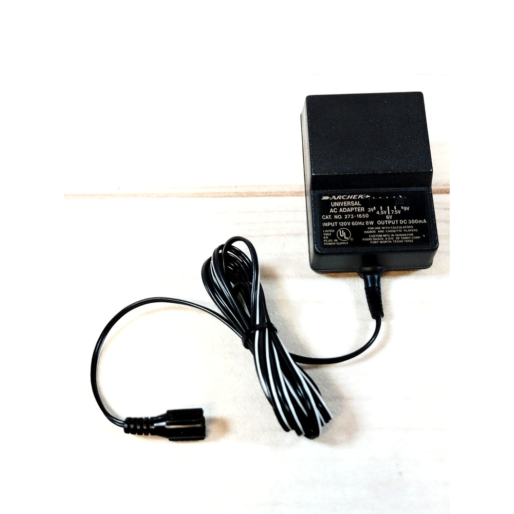 Archer 273-1650 Universal Power Supply AC Adapter DC 300mA